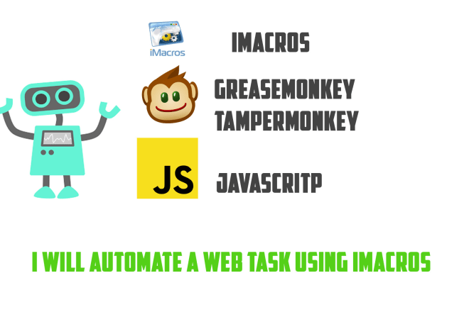 I will make web automation scripts an web task using imacros