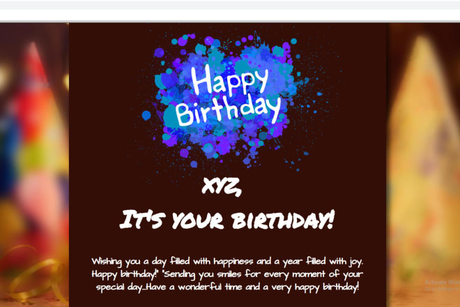 I will make you a birthday card online