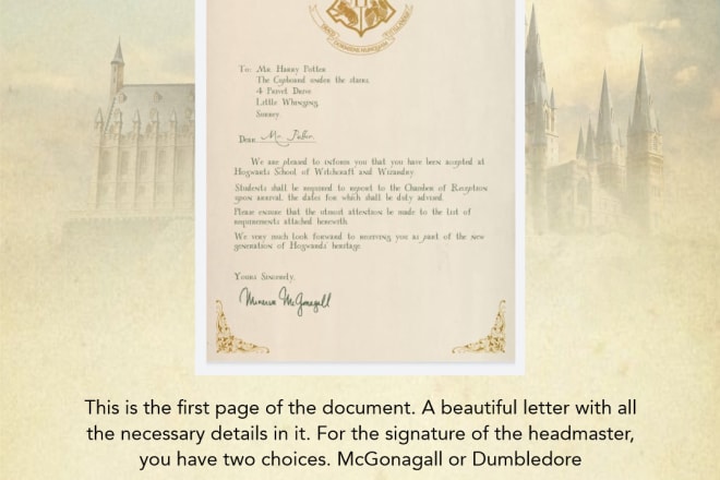 I will make you a cool digital hogwarts acceptance letter