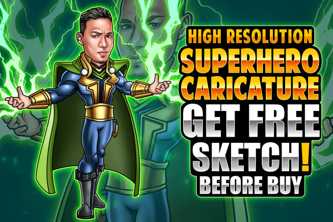 I will make your cartoon character fantastic superhero