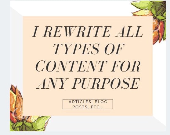 I will manually rewrite articles and blog posts