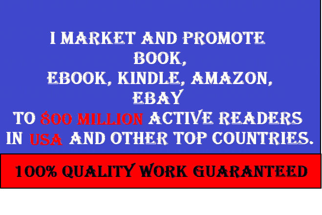 I will market and promote book promotion, kindle ebook, amazon