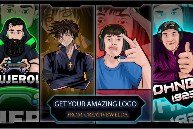 I will mascot, character, anime, face, avatar logo for your esport, team, game, twitch