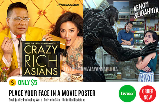 I will place your face in famous movie poster