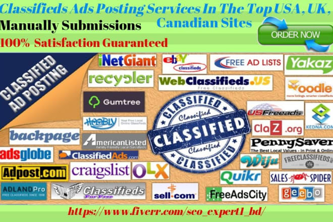 I will post your ads on 250 usa, uk, classified ads posting sites