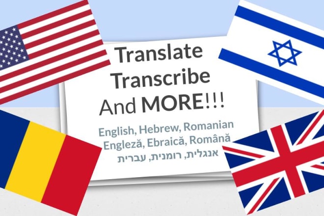 I will professionally translate your text in english, hebrew or romanian