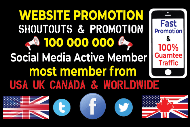 I will promote website, book, ecommerce, cbd to get USA UK canada real web traffic
