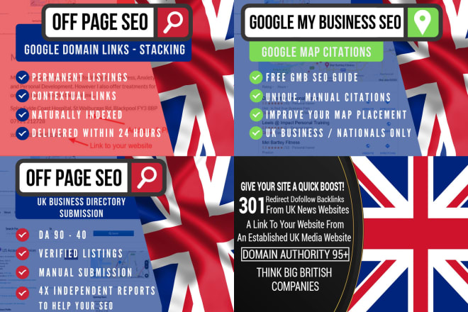 I will provide 4 uk seo gigs in 1 citations directories and links