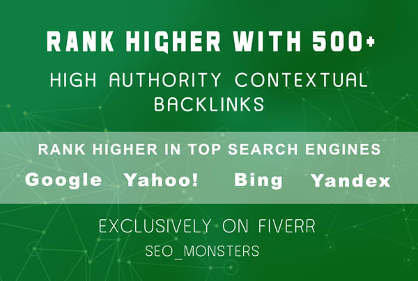 I will provide 500 contextual high authority backlinks