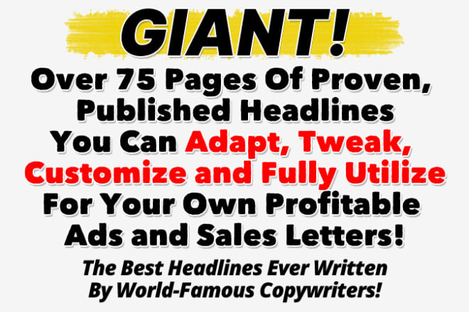 I will provide 75 pages of headlines copywriting