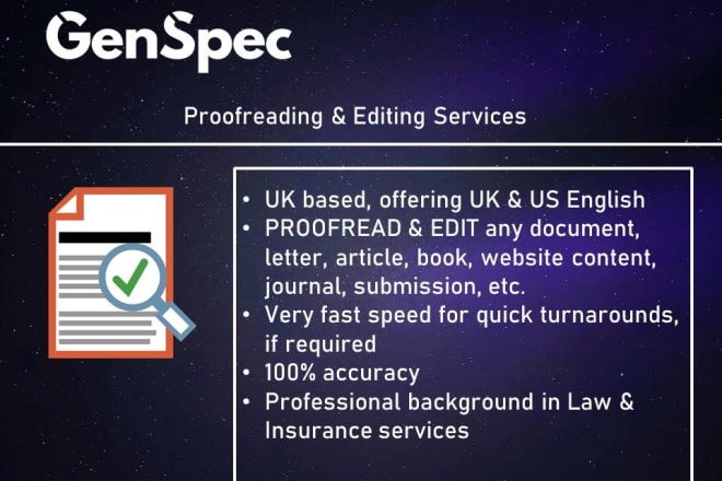 I will provide a professional proofreading and editing service