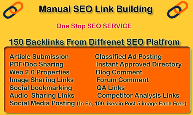 I will provide all in one manual SEO link building package