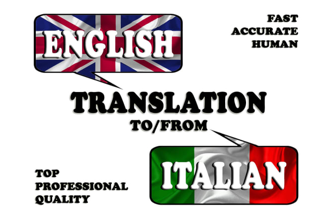 I will provide english to italian or italian to english translation