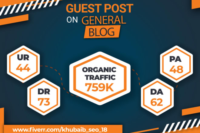 I will provide guest post on general blog da 62 traffic 759k