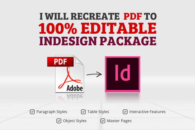 I will recreate and format PDF to indesign