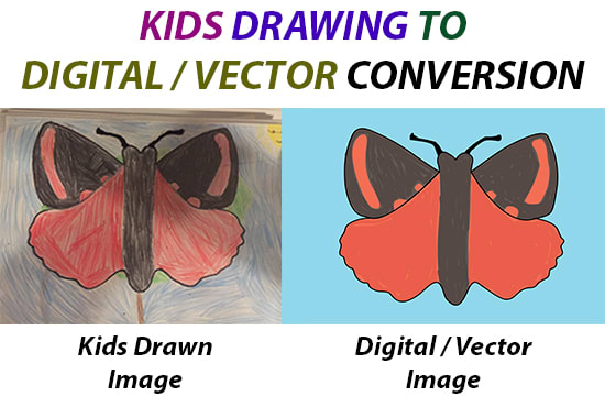 I will recreate or convert kids drawing to vector in 45 minutes