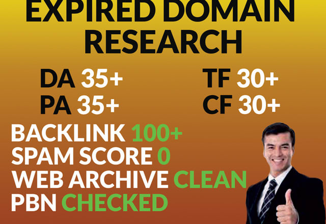 I will research effective expired domains with high metrics for pbn