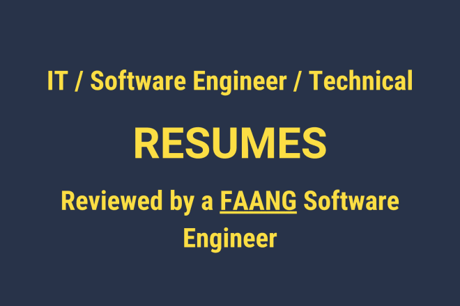 I will review your tech resume as a faang software engineer