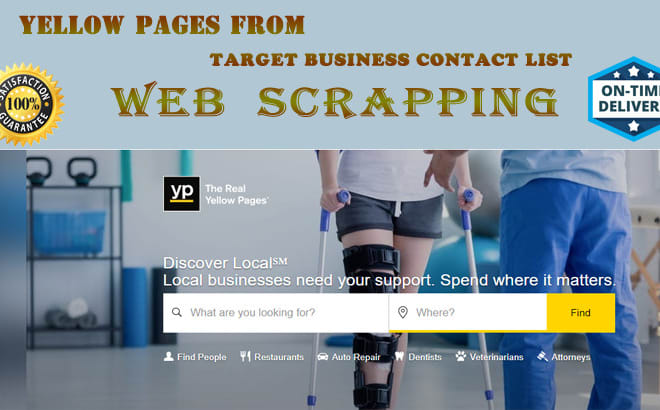 I will scrap yellowpages business leads and email lists