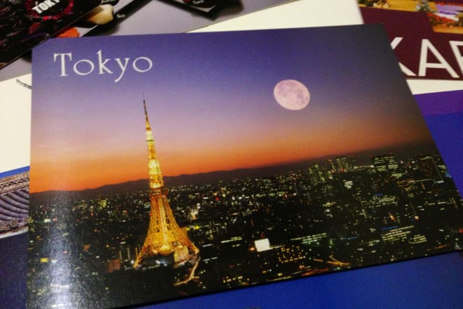 I will send you a postcard from tokyo, japan