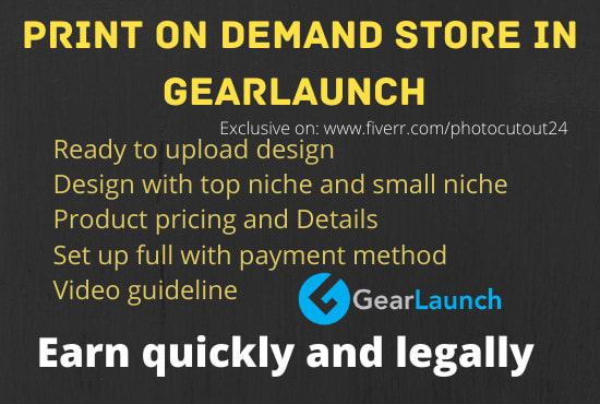 I will set up your print on demand store in gearlaunch