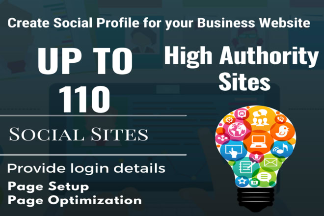 I will setup 110 social profile for your business website