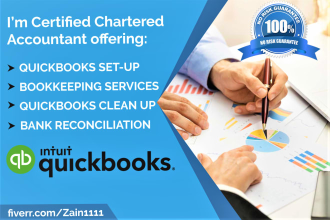 I will setup, catch up and do your bookkeeping in quickbooks online