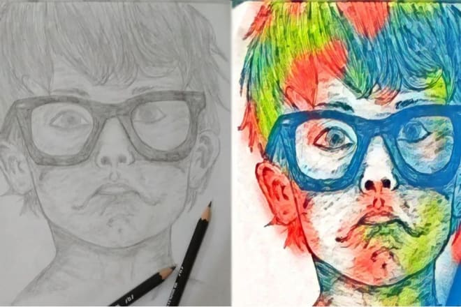 I will sketch your picture like real with a short sketching video