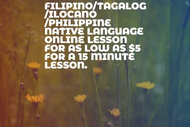 I will teach filipino tagalog language online