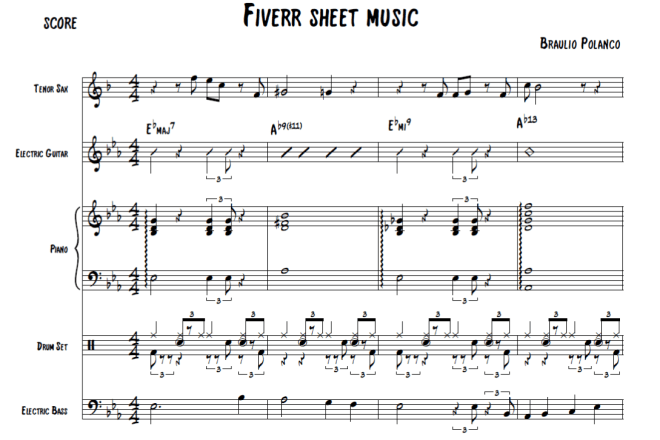 I will transcribe sheet music or chords charts of any song
