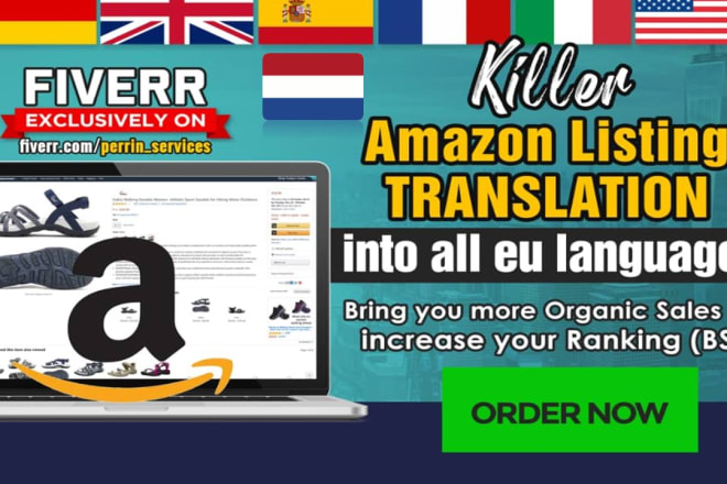 I will translate amazon listing into german, english, french, italian, spanish, dutch