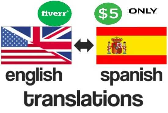 I will translate anything from english to spanish and vice versa
