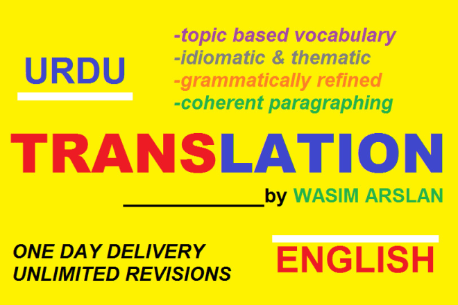 I will translate urdu to english with topic based vocabulary