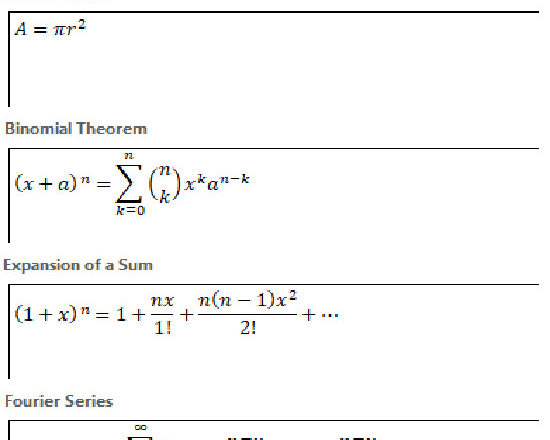 I will type formula and equations in microsoft word equation