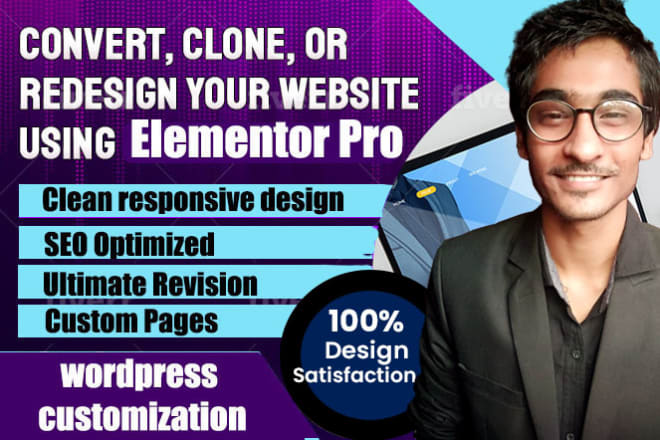 I will use elementor pro to create or redesign wordpress website
