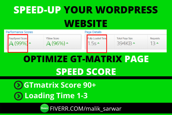 I will wordpress speed optimization google page speed insight