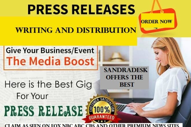 I will write a press release and distribute press release