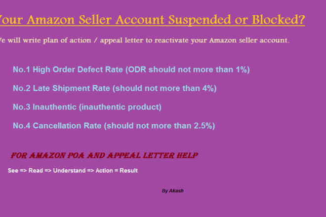 I will write amazon plan of action suspension letter reinstatement