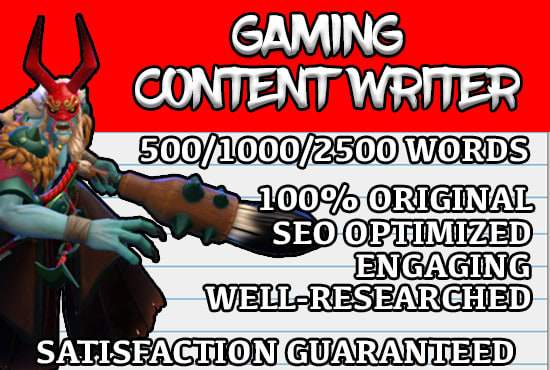 I will write an original 500 word gaming article for you
