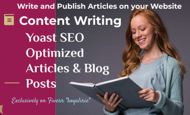 I will write articles or blog posts with yoast SEO optimization