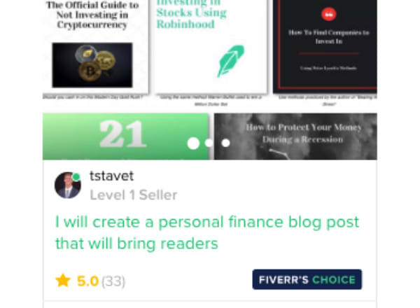 I will write personal finance blogs to bring readers