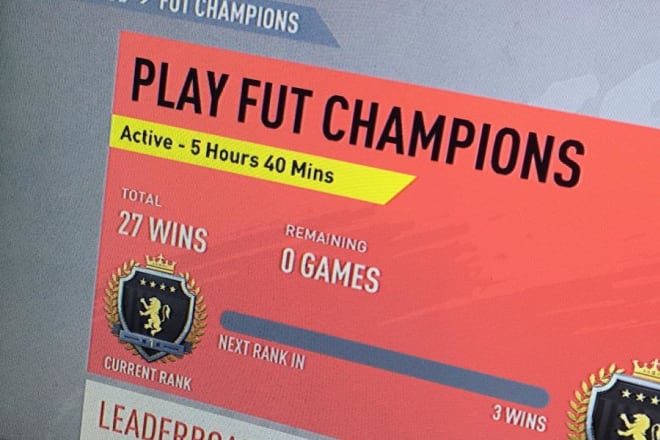 I will achieve for you gold and elite rank on fut champions FIFA 20 ps4