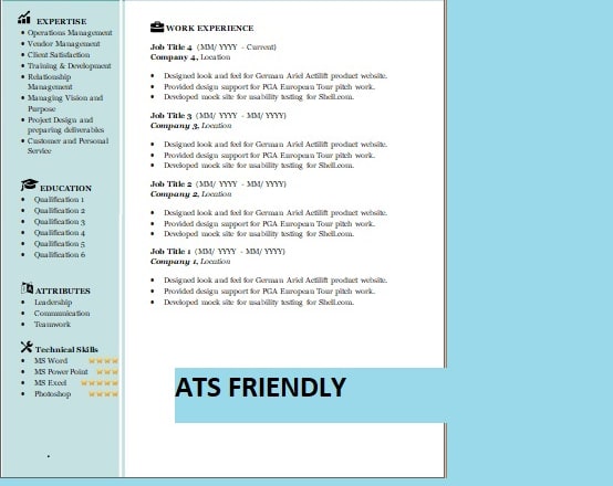 I will be writing editing ats friendly resume with professional expertise