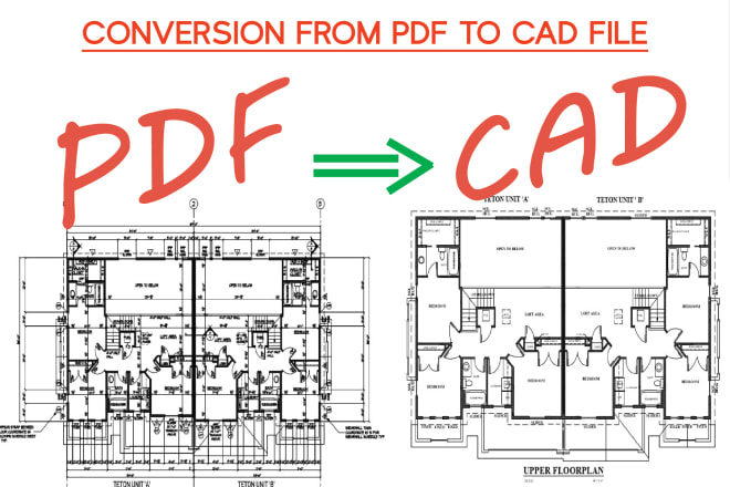 I will convert pdf to autocad and redraw floor plan