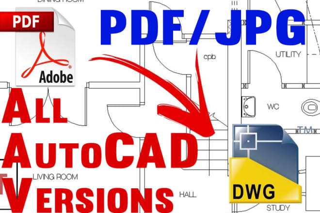 I will convert your PDF to dwg, dxf or dgn editable drawing file