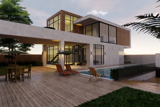 I will create 3d home exterior design and rendering