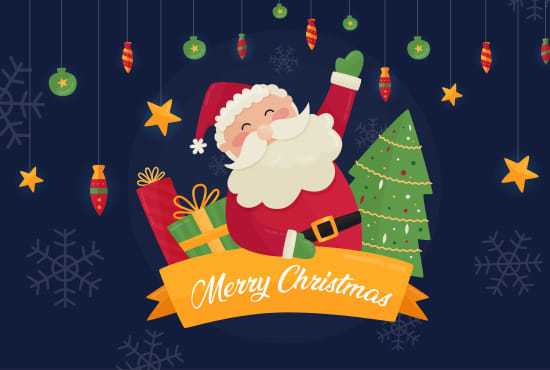 I will create a christmas card or happy new year banner design