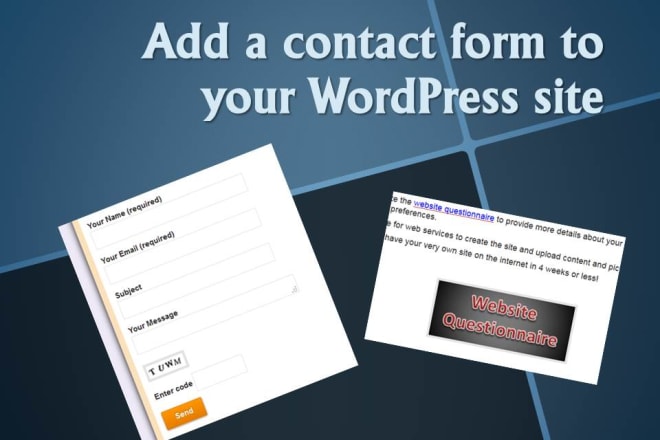 I will create a contact form for wordpress site