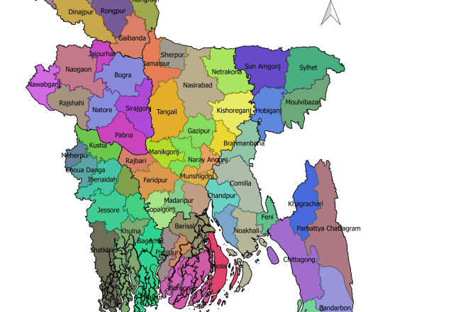 I will create a gis map using vector and raster data