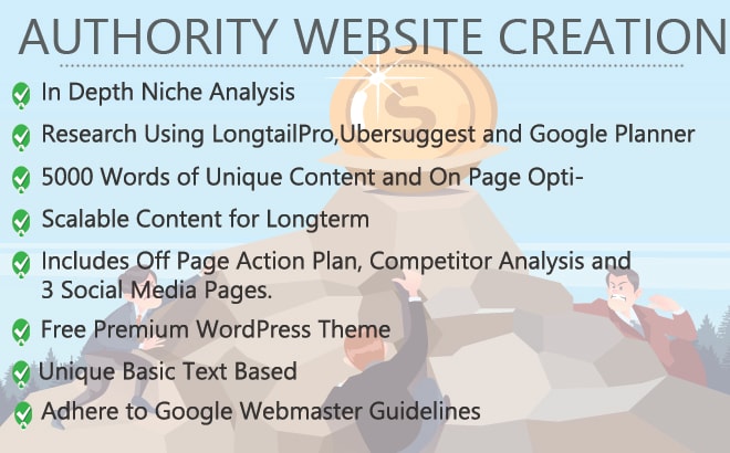 I will create an adsense authority website on any niche